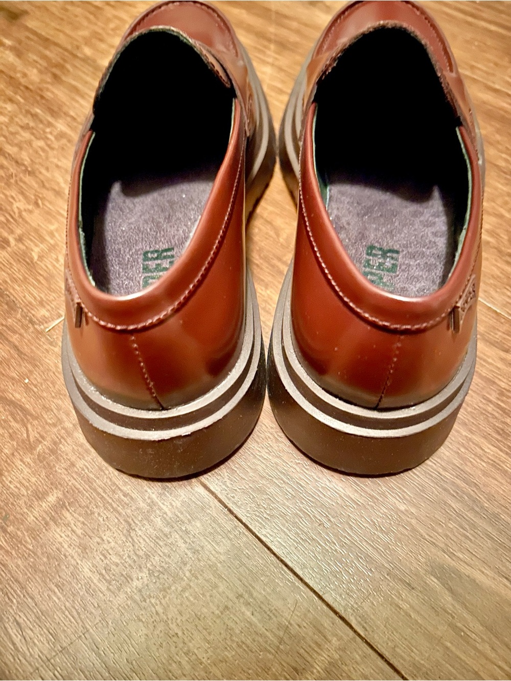 NWOT Camper Walden Burgundy Leather Moccasins - Picture 8 of 12